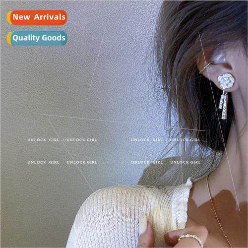 A two wear camellia flash diamond tassel earrings gentle ele