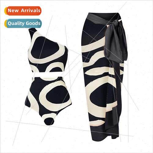 2023 Europe New Slant Shoulder Spl Swimsu Women High Waist B