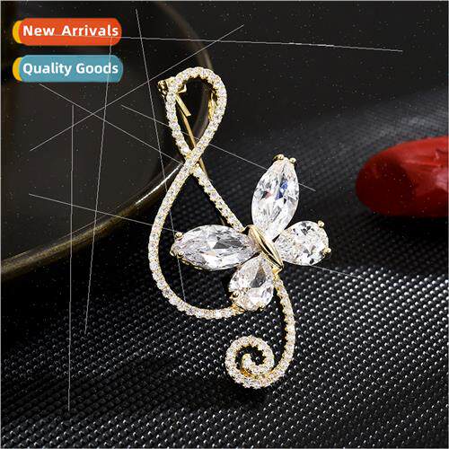 Korea Elegant Delicate Zirconia Classic Rhythmic Notes Butte