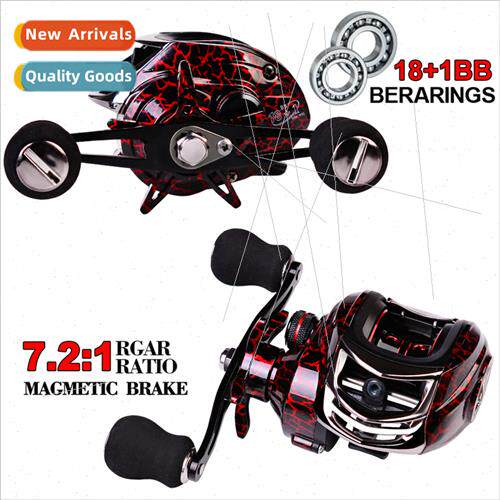 new metal teardrop reel 18+1 spool angling fishing reel 7.2: