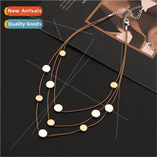 New retro necklace Europe simple multi-layer ladies high met