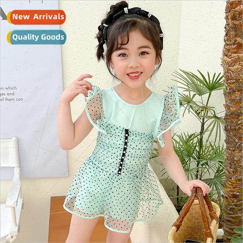 Childrens swimsus girls 2023 new one-piece small and medium-