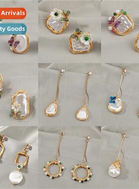 Europe hand-wound wire imation pearl earrings popular long t