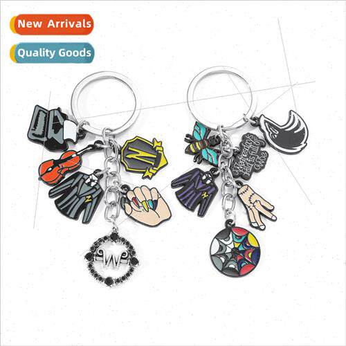 Wednesday Wednesday Keychain Adams Family Scary HSpider Web