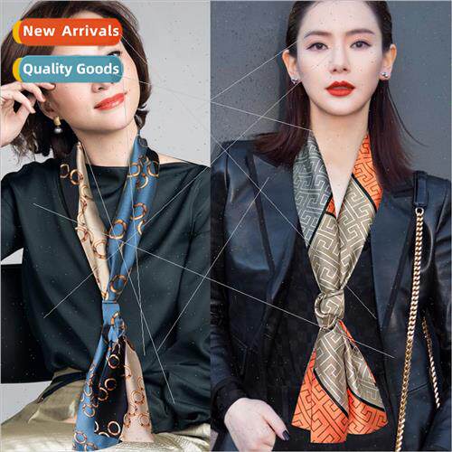 Star Narrow lk Scarf Women Fluttering Hair Accessories Tie B