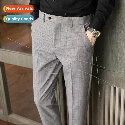 Men casual su pants 2022 new plaid su pants pants men busine