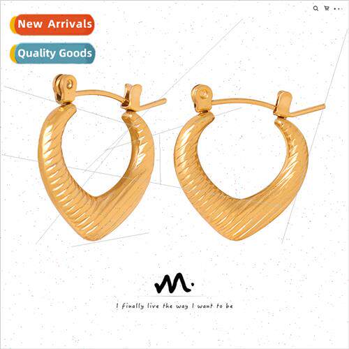 Europe new niche geometric tanium steel gold-plated textured