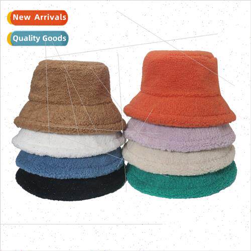 2023 autumn winter new lamb wool fisherman hat men warm plus