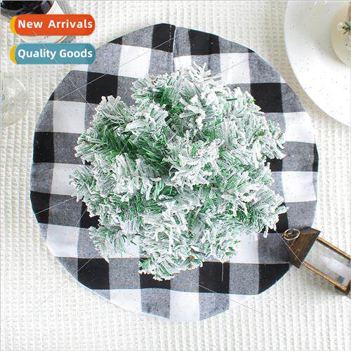 New 2023 Dining Table Mini Plaid Tree Skirt Christmas Decora