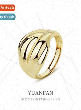 925 silver Vintage Metallic Ring Female Europe cold wind nic