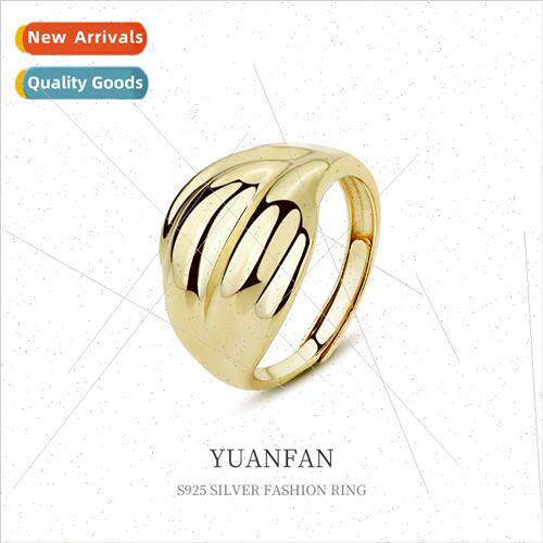 925 silver Vintage Metallic Ring Female Europe cold wind nic
