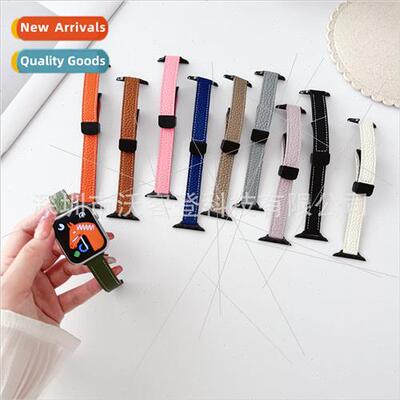 适用apple small slim lychee grain leather magnetic buckle le
