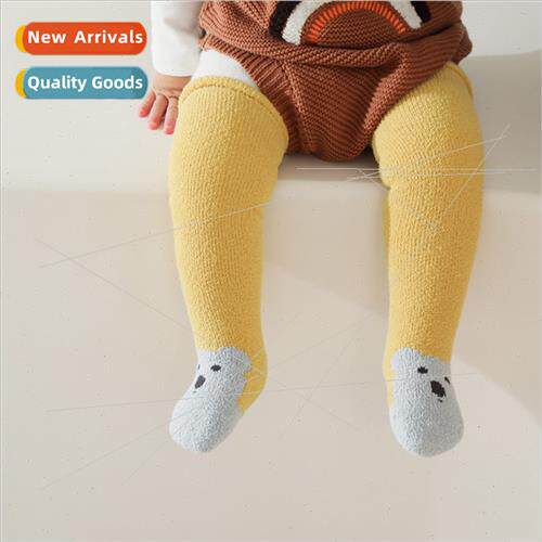 23 fall and winter new thickened padded knee baby socks roll