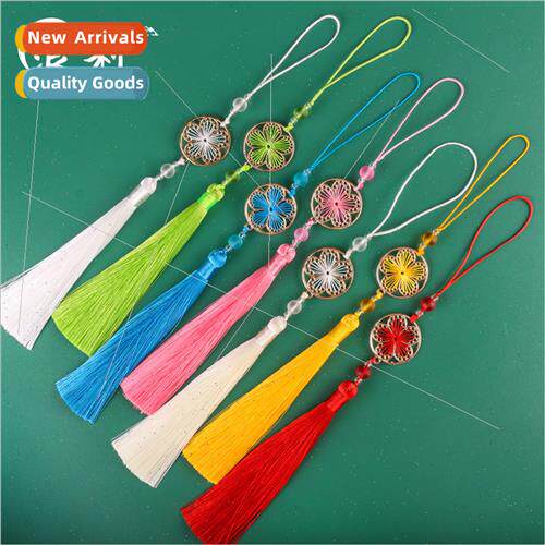 Flowers good moon tassel DIY handmade purse ancient fan pend