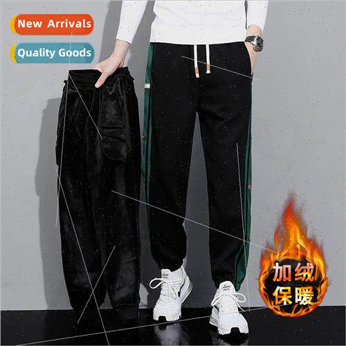 Padded casual pants men thickened sweatpants winter large si