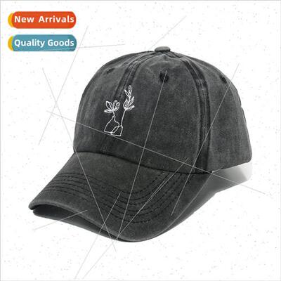 Spring summer new pops cap outdoor flowers embroidery duck t