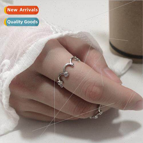 Crown ring female Korea simple star wave index finger ring o