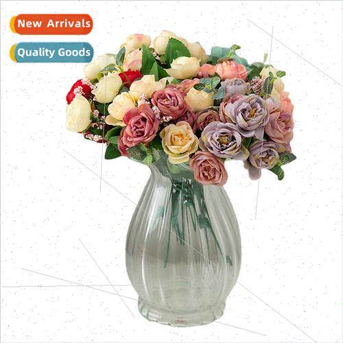 mulation flowers living room  10 head spring tea rose bouque