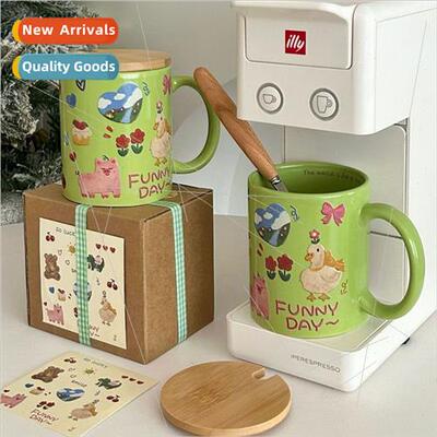 Cartoon graffi ceramic cup Korea ins cute children breakfast