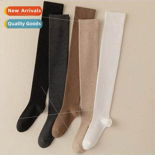 Knee socks female four seasons  thin thigh socks simple soli
