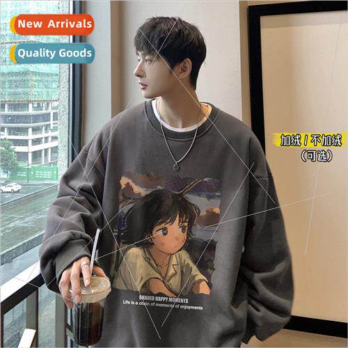 Autumn winter round neck anime printing versatile men sweate