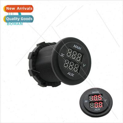 Red light dual display voltmeter car boat outdoor waterproDC