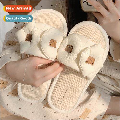 Indoor a word home cartoon linen slippers Japan soft bottom