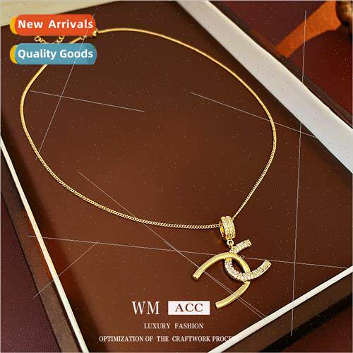 zirconia letter pendant necklace Korea fashion hundred match