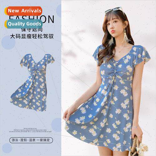 Large size swimsu womens  fat MM cover meat thin skirt swims