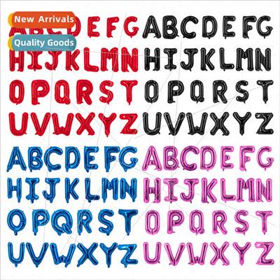 16 inch letters A-Z aluminum film balloon Body Slim red blac
