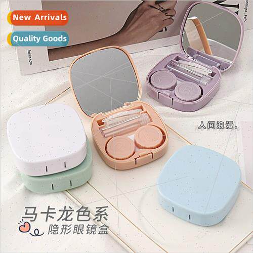 mple macaroon color contact lens case pupil case portable co