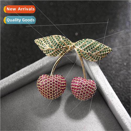 fashion fru cherry pin cheeri temperament wh brooch coat coa