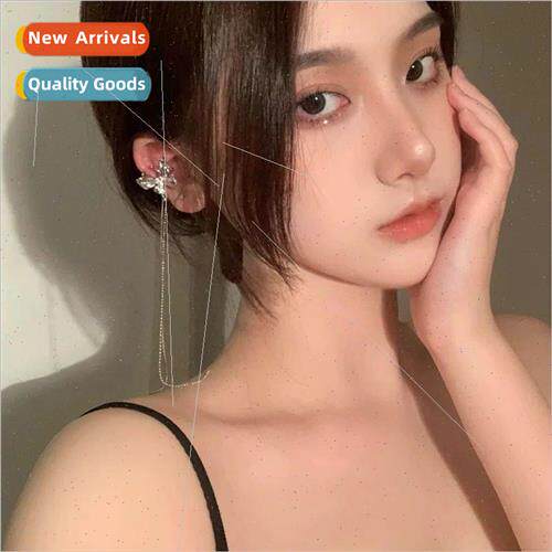 French fragrance butterfly long tassel metal ear bone clip w