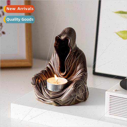 Modern Vintage Mystic Ceramic Candle Holder Ghost Ornament C