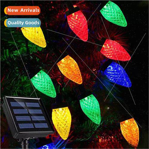 Outdoor WaterproStrawberry Tip Colorful ghts String Solar C9