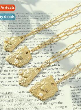 French cold wind irregular portra pendant necklace tanium st