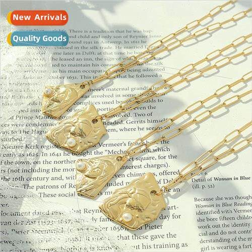 French cold wind irregular portra pendant necklace tanium st