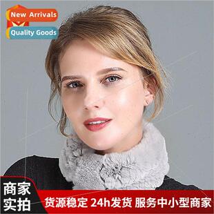 fur neck otter head over scarf elastic hair rabb Korea new
