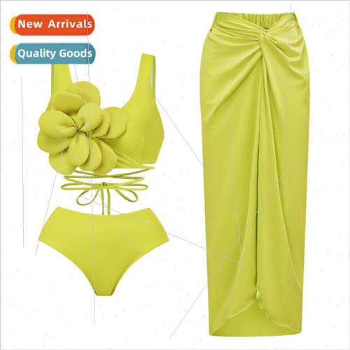 Solid Color Spl Swimsu Women Europe Sexy High Waist Tie Biki