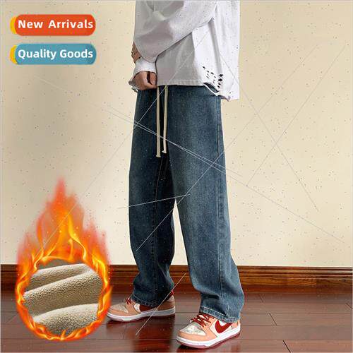 Autumn winter jeans men padded thickened warm pants HK wh nd
