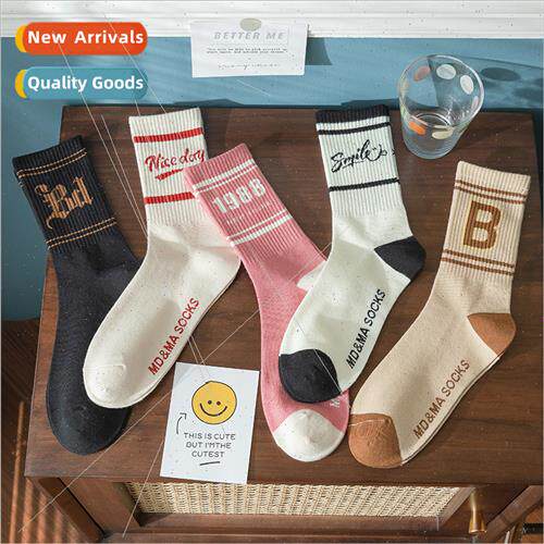 Socks women mid-calf socks fall winter cotton bottom Japan r