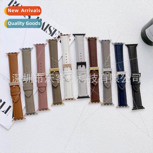 适用Apple new fashion frosted calfskin watch bapple watch8/7