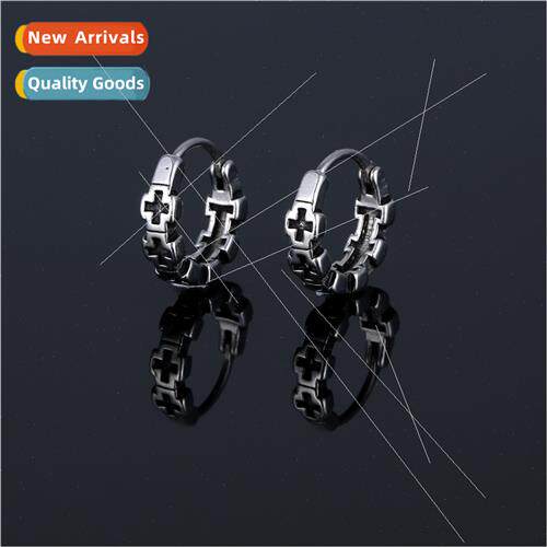 Fall new ear buckle hollow earrings simple tide men tanium s