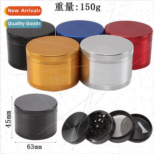 Aluminum alloy flat plate cigarette grinder can play LOGO fo