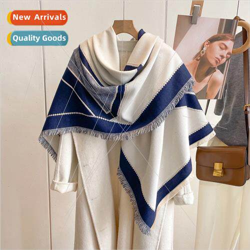 Korea  fall winter faux cashmere splicing scarf Japan Haraju