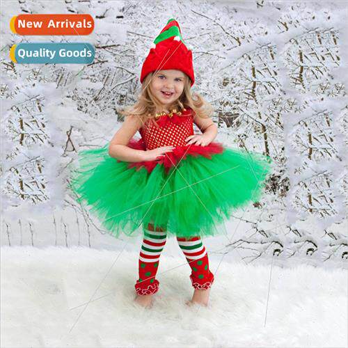 Europe Girls Christmas Show Costumes Children Handmade Lace