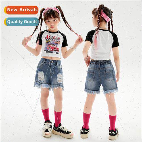 Jazz Dance Costume Girls Hip Hop Summer Fashion Fried Set  C