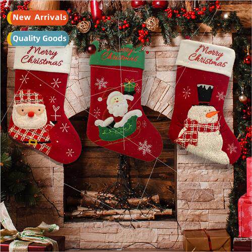 cartoon Christmas stocking gifts Christmas snowman old man p