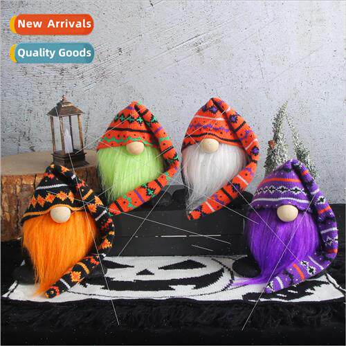 Halloween creative knting long hat doll new green bearded ol