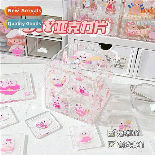 Cute DIY organizer creative acrylic desktop pen holder stora